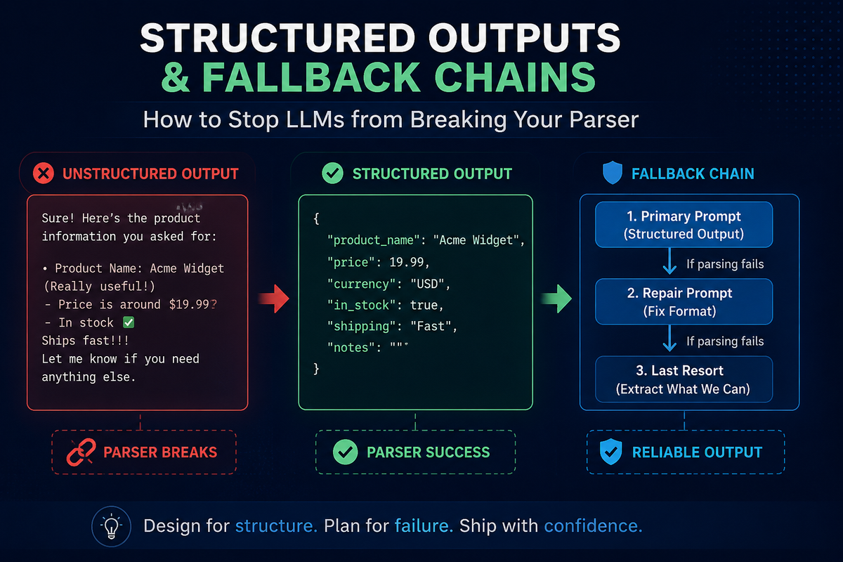 Structured Outputs and Fallback Chains: How to Stop LLMs From Breaking Your Parser
